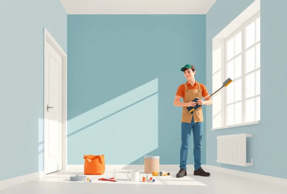 Intérieur rénové après travaux de peinture à Mont-Saint-Aignan